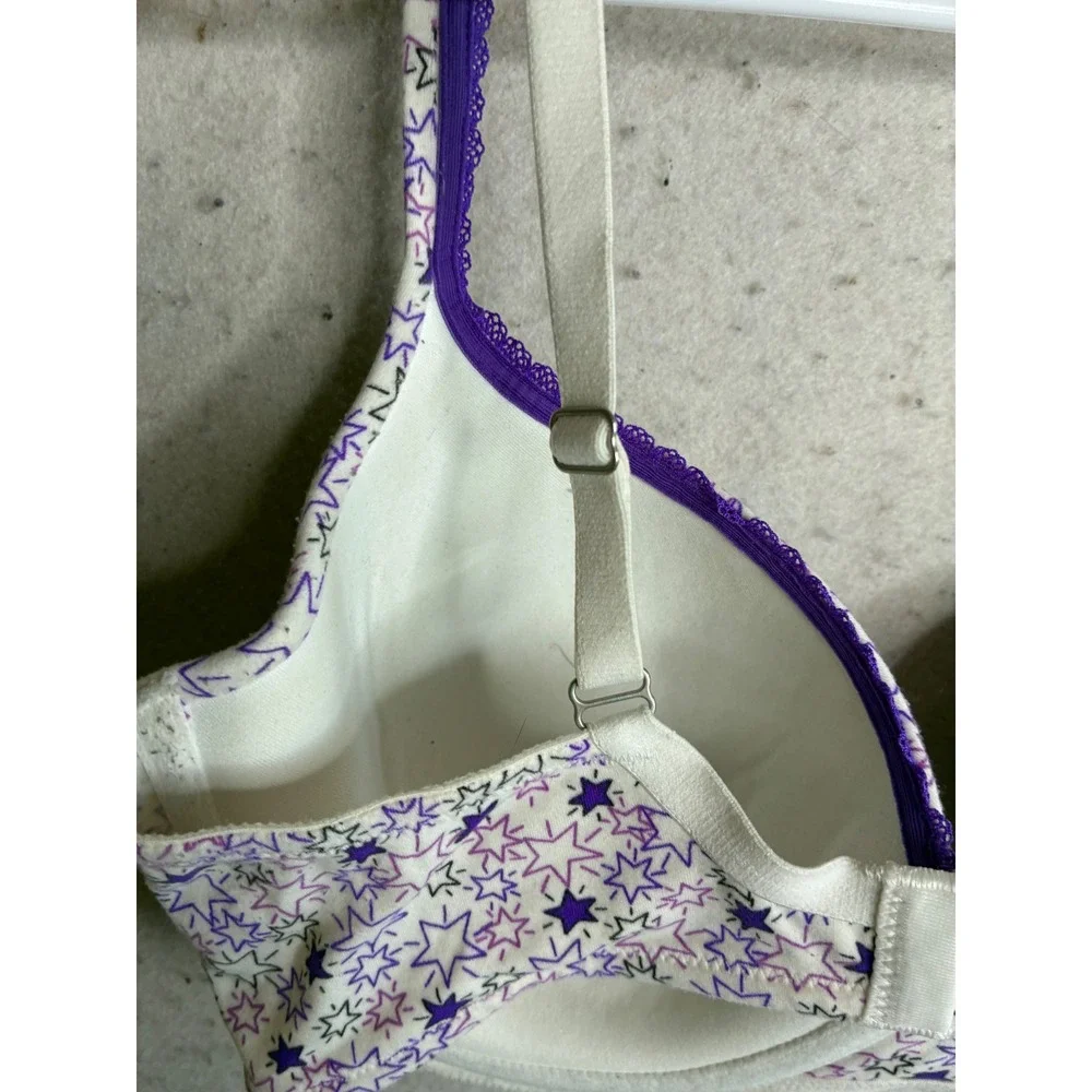 Victoria's Secret Body by Victoria Lined Demi Bra Purple Star Print 34DD 7145